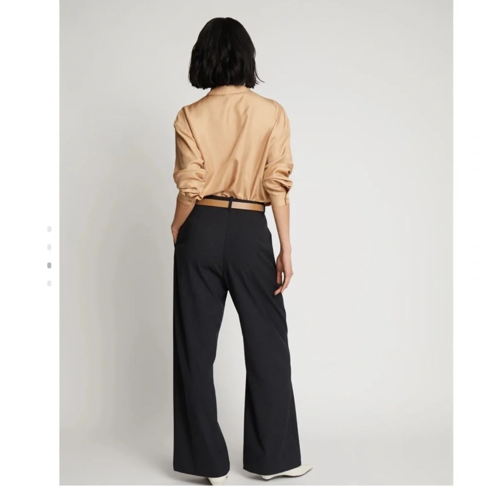 NWT Munthe Stormy pants pinstripe trousers black white size 34 US 4